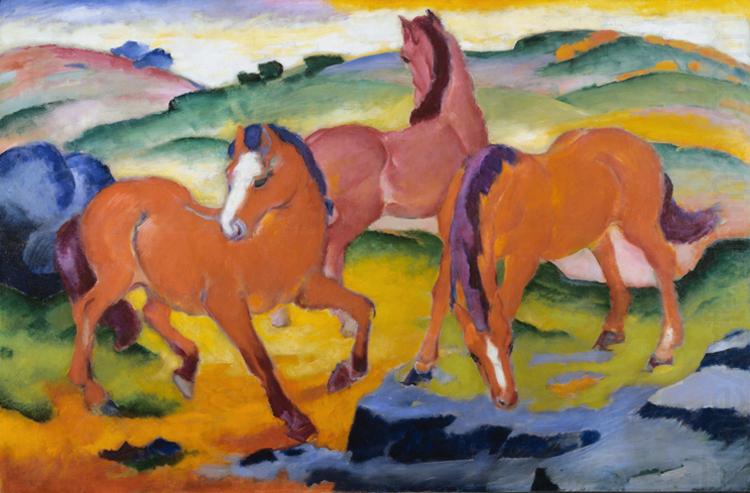 Franz Marc Grazing Horses iv (mk34) china oil painting image